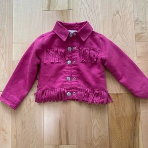 Little Maven Pink Fringe Jacket